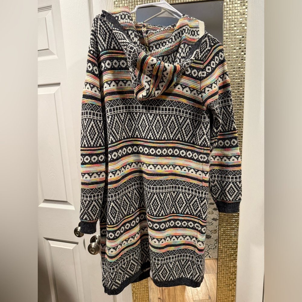 Colorful Patterned Hooded Cardigan - Picture 2 of 3
